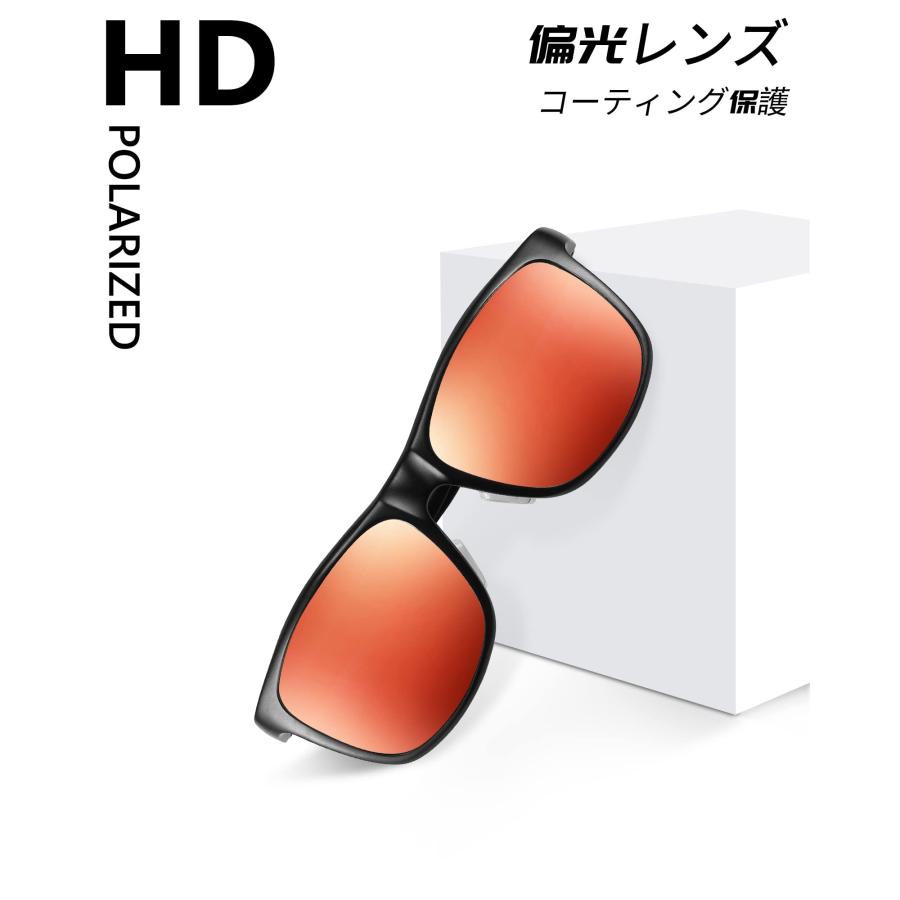 FEISEDY] サングラス メンズ 偏光 ミラー軽量合金 フレーム UV400保護 