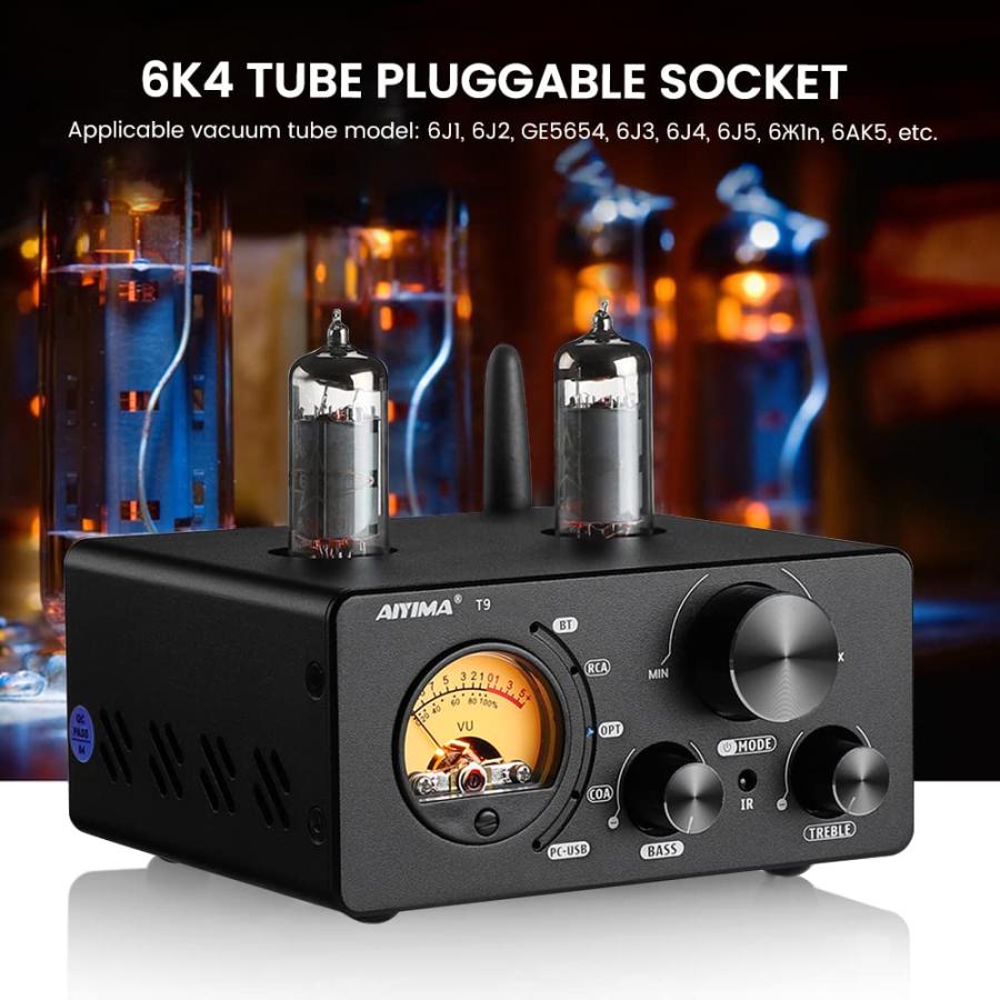 AIYIMA T9 Bluetooth 5.0 100W*2チューブアンプ 2.0チャンネル 真空管 