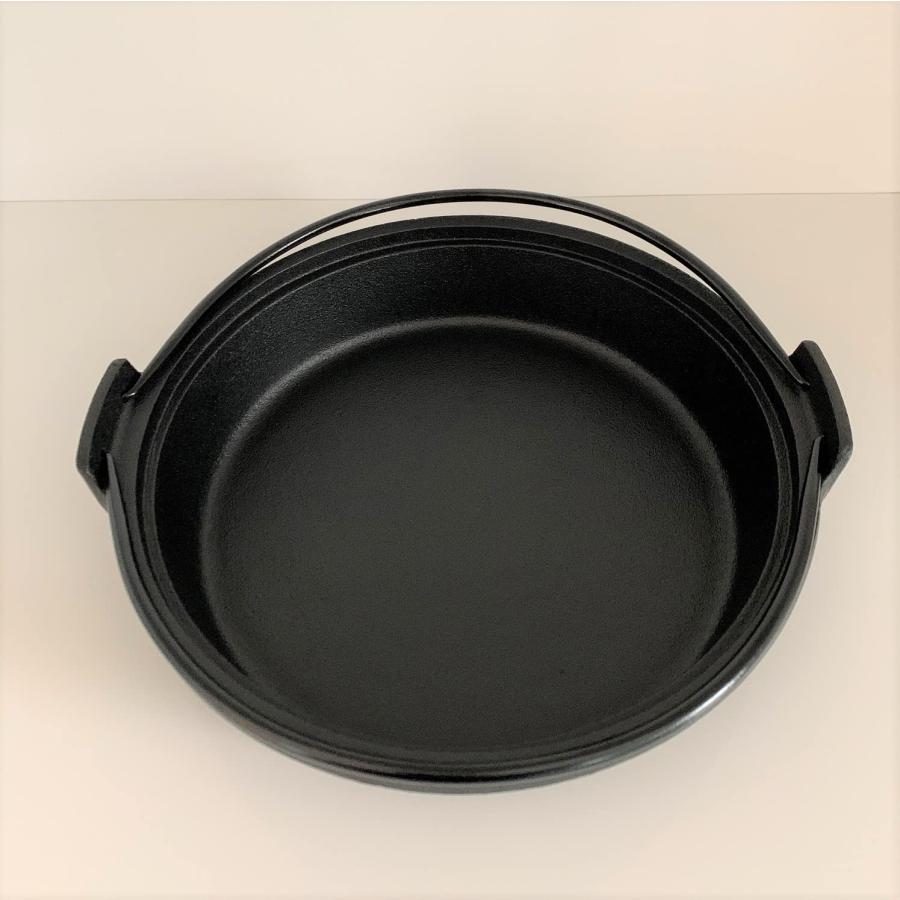 日本製 南部鉄器 すき焼兼ギョーザ鍋 ツル付 木蓋付 すき焼き鍋 餃子鍋 
