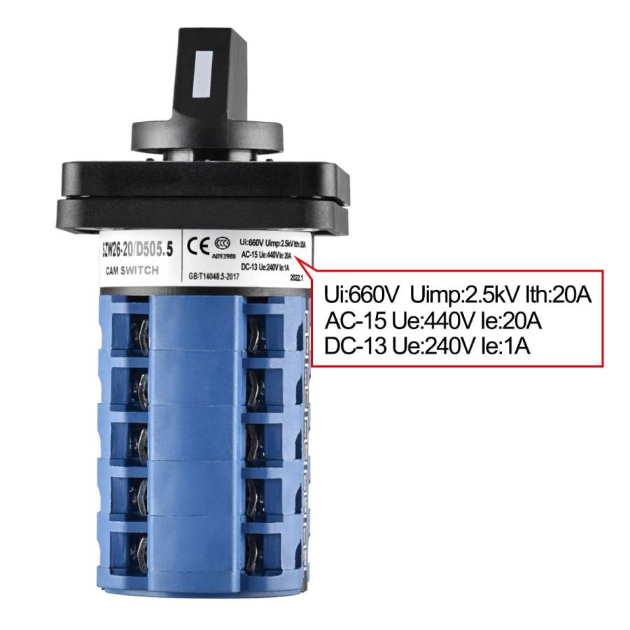 Heschen ユニバーサルロータリーカムセレクター切替スイッチ、SZW26-20