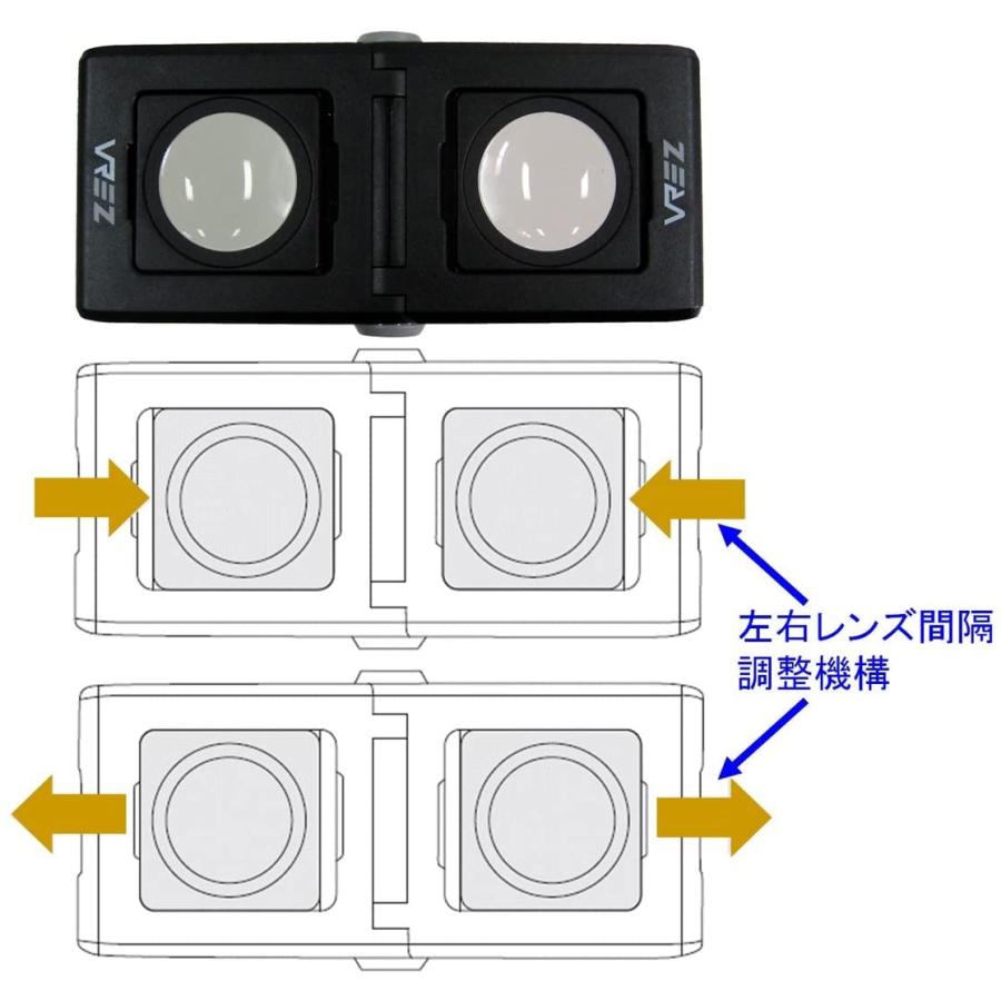 VREZ 携帯/スマホ用/ポケット/VR/ゴーグル/メガネ/3Dメガネ/360/VR3D