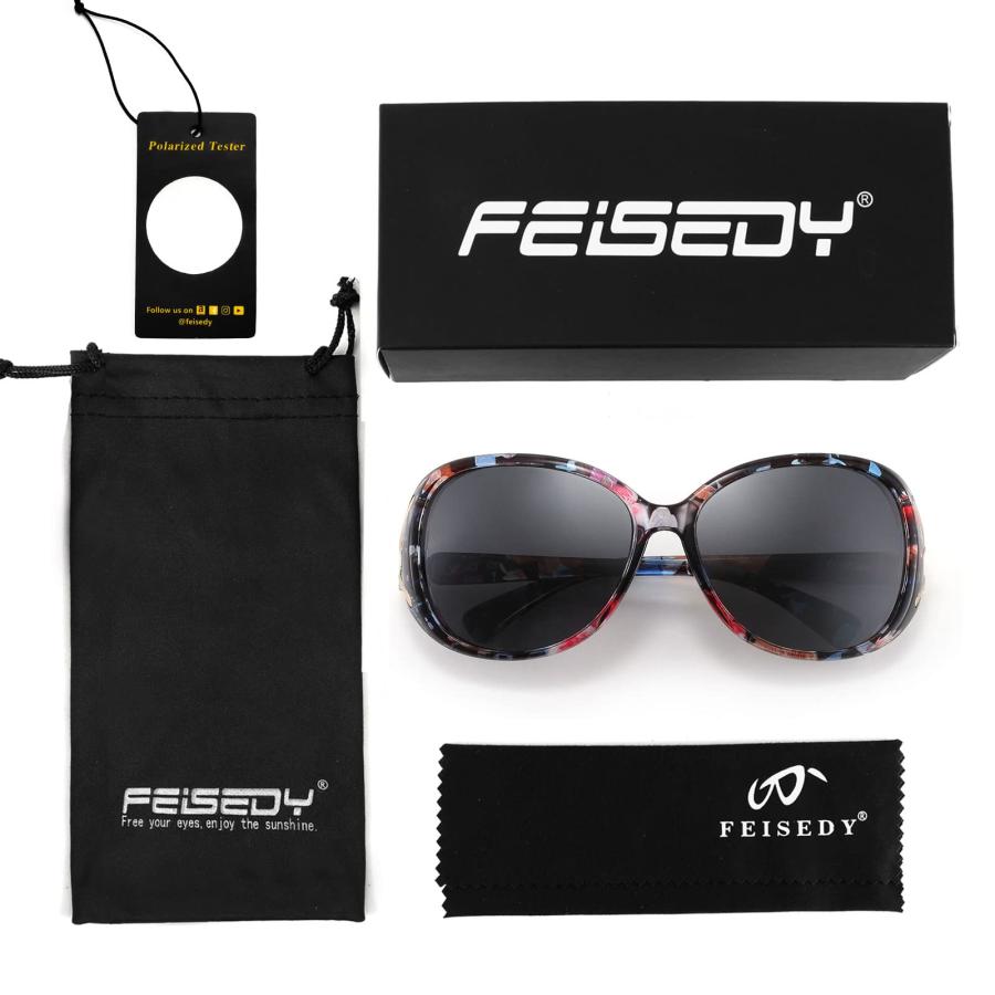 FEISEDY] サングラス レディース 偏光 レンズ UV400 紫外線対策 楕円型