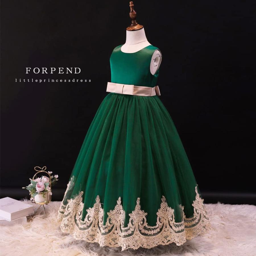 FORPEND] 子供ドレス ピアノ発表会 結婚式 刺繍 120 130 140 150 160cm