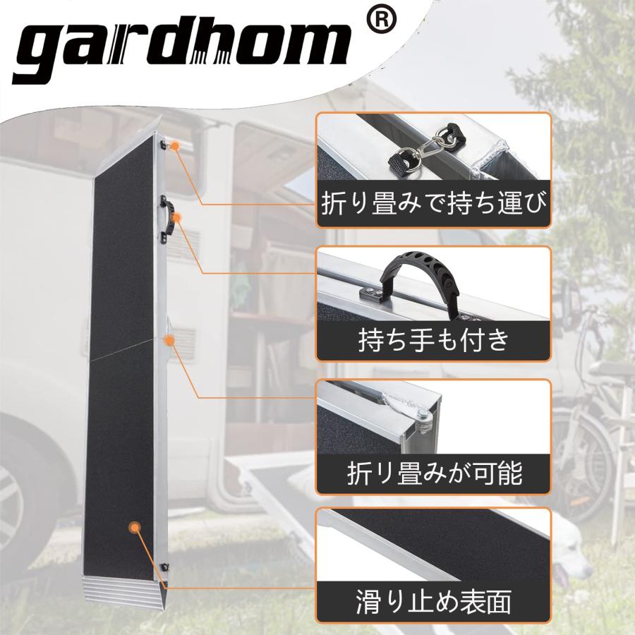 折り畳み アルミ スロープ 犬用， gardhom ペットスロープ 122*38CM