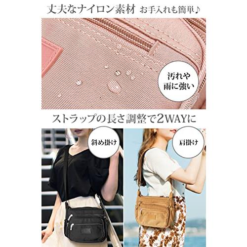 JNiA] 多機能 ショルダーバッグ 斜めがけ 【 軽量 で 大容量 ！ 9個の