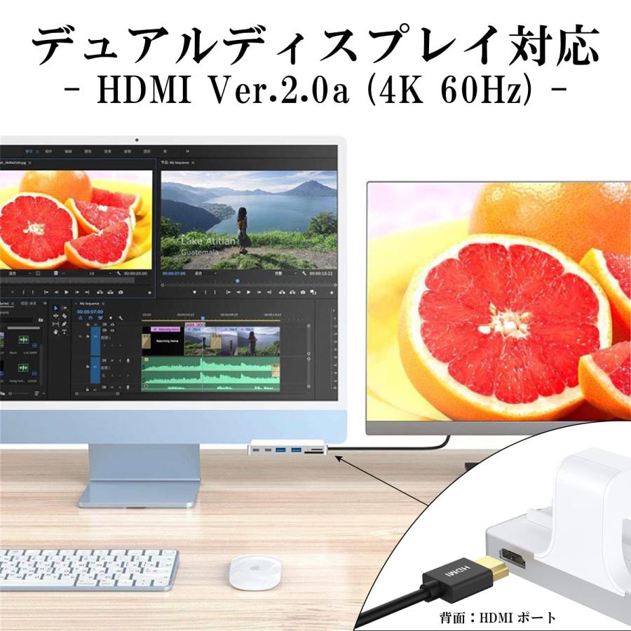iMac 24インチ USBハブ (Type-C) 8in1 ドッキングステーション