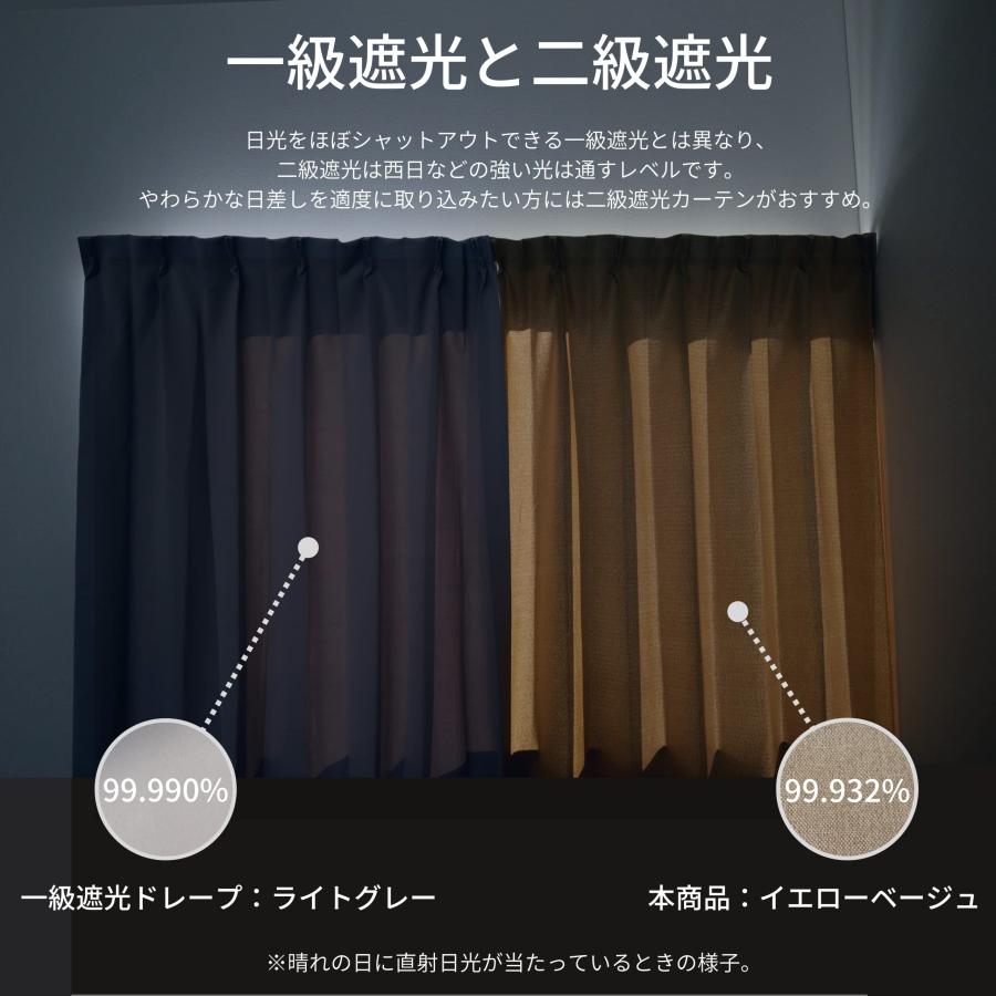 カーテン研究所≪二級遮光リネン風ナチュラル厚地 ベージュ≫ 幅100cmx
