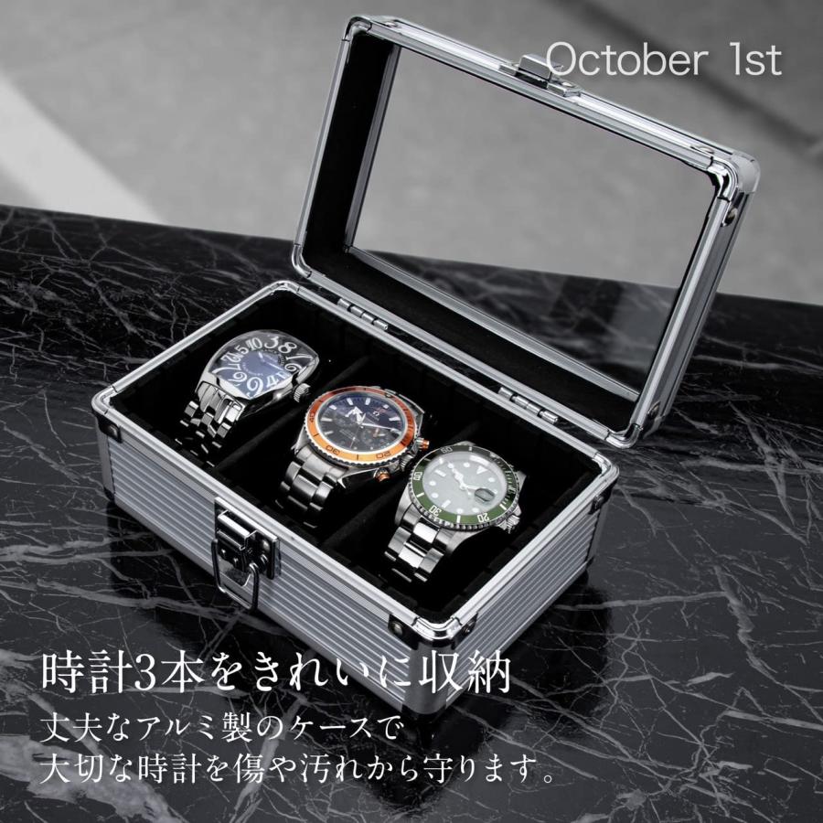 Okazu 時計3台セット October 1st 腕時計 ケース 3本 収納 アルミ ボックス メンズ 時計