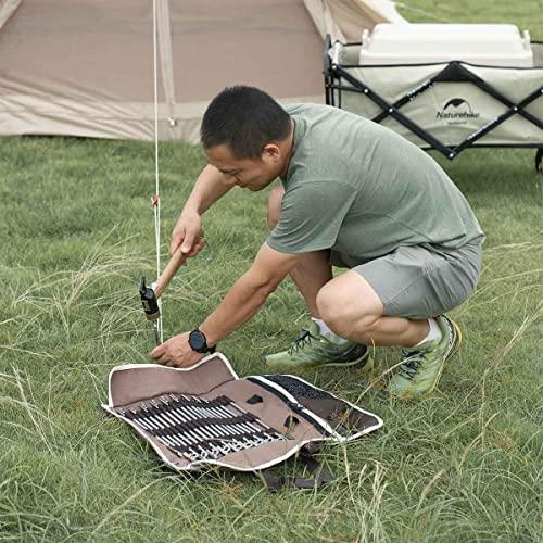 テント設営用ペグセットと収納ケース Naturehike キャンプ用ペグ専用金槌収納袋収納ケースペグケース防汚 撥