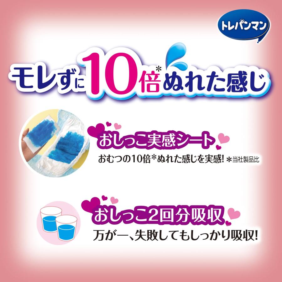 トレパンマン 女の子 ビッグサイズ 6袋セット トレーニングパンツ ユニチャーム トレパンマン ビッグ トレーニング用オムツ 女の子 ピンク