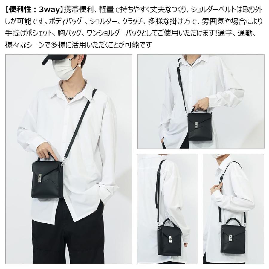 Whatna] 革 ミニショルダーバッグ メンズ 3way ミニ斜め