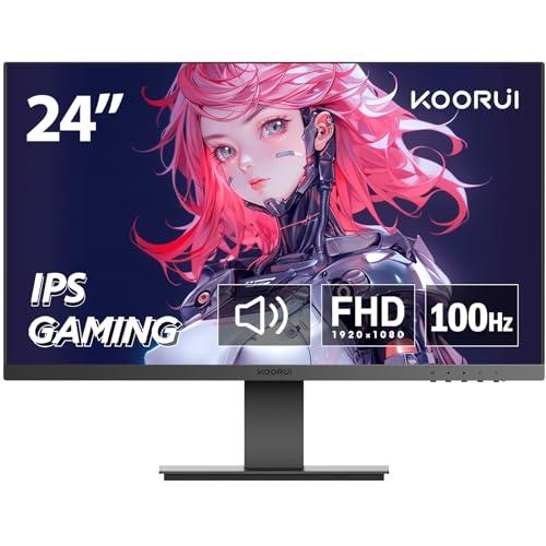 KOORUI モニター 24インチ、ゲーミングモニター IPS FHD/1080P/フルHD 非光沢 ディスプレイ(100hz/VGA
