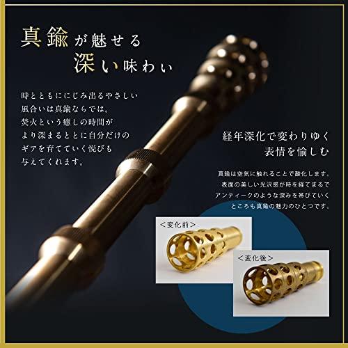 火樂〜KAGURA〜 火吹き棒 真鍮 キャンプ 組立式 8本継54cm 火起こし