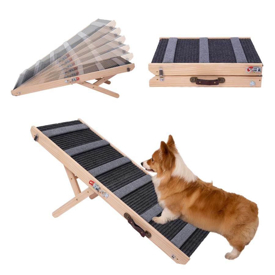 犬用ペットスロープ ペットステップ Lサイズ階段持ち運び可高さ調節 Amazon | ペットスロープ 高さ57cm ペットステップ 4段調節 Pawaboo