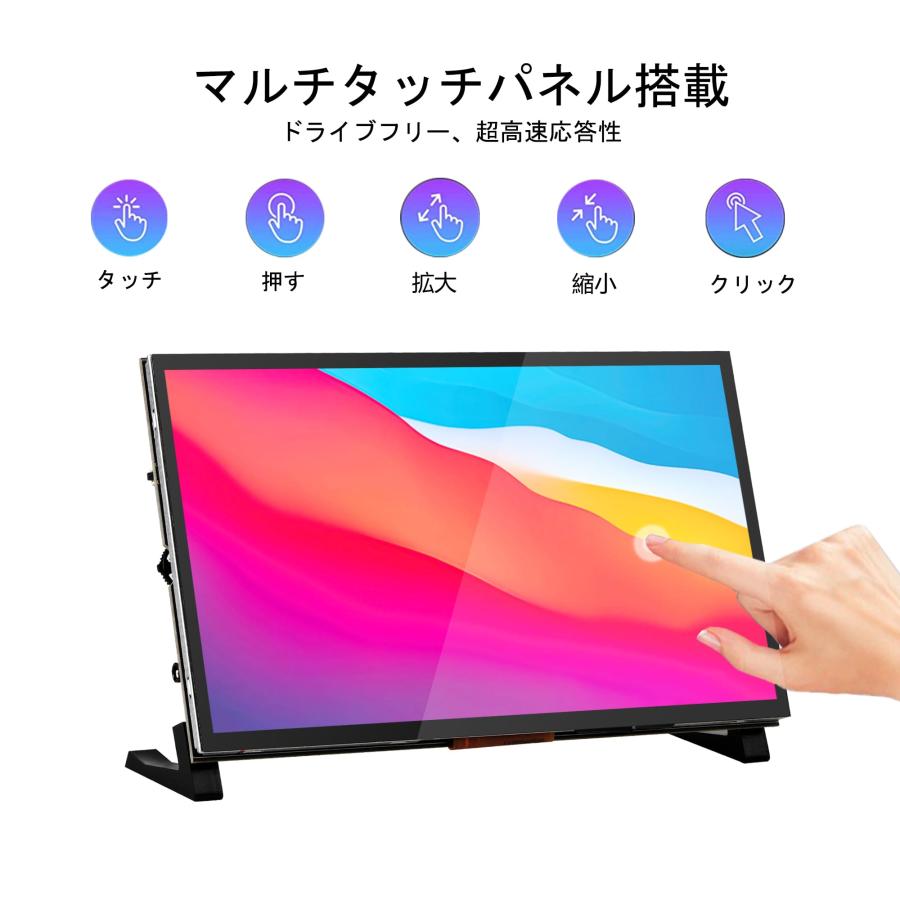 wisecoco 7インチモニター IPS 1024 x 600 LCD タッチスクリーンミニ