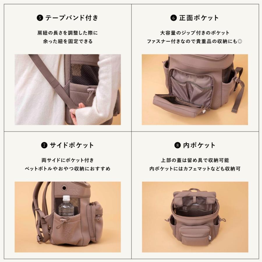 [citydog/シティドッグ] ネオプレーンバックパックキャリー 犬 リュック キャリーバッグ キャリーバック おしゃれ 軽い 洗える m-greyの画像