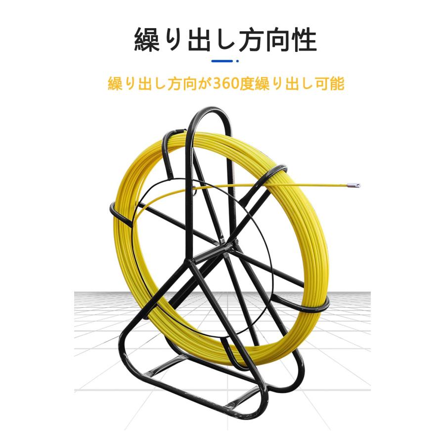 通線ロッド 100m通線ワイヤー 線径Φ6mm スチールワイヤー 通線工具 屋 
