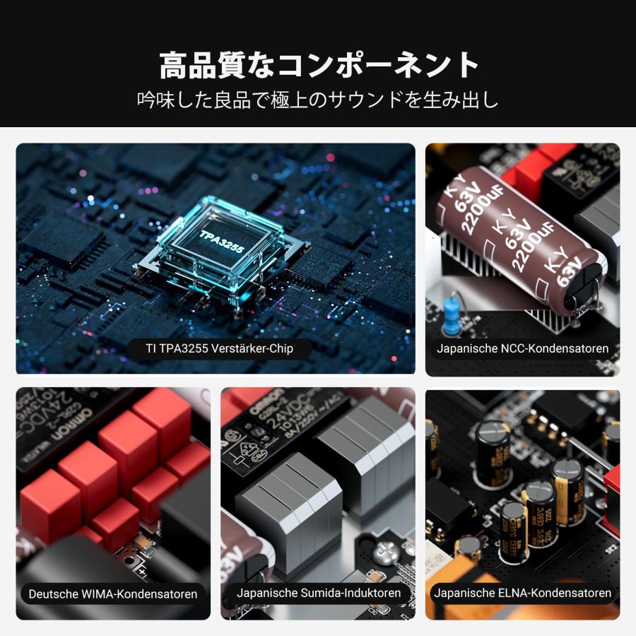 Fosi Audio ZA3 小型 TPA3255 バランス ステレオアンプ ホーム