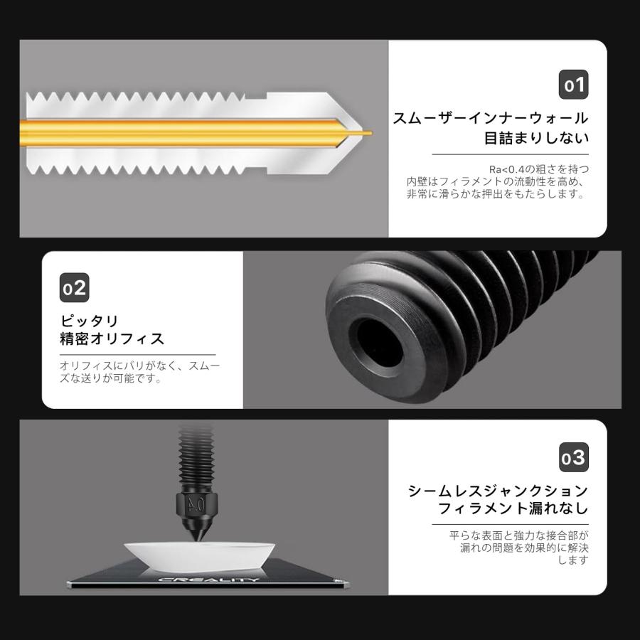 Creality 3dプリンター Ender 3 V3 KE ノズル 5個 硬化スチール 0.4mm
