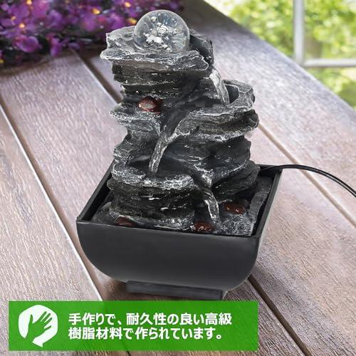 NFESOLAR ソーラー 噴水 ソーラーポンプ ミニ噴水 卓上噴水 ミニ滝 インテリア ガーデンDIY 太陽光充電 夜稼働無し 水循環 2way取り_1