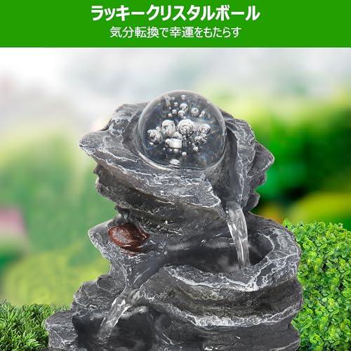 NFESOLAR ソーラー 噴水 ソーラーポンプ ミニ噴水 卓上噴水 ミニ滝 インテリア ガーデンDIY 太陽光充電 夜稼働無し 水循環 2way取り_4