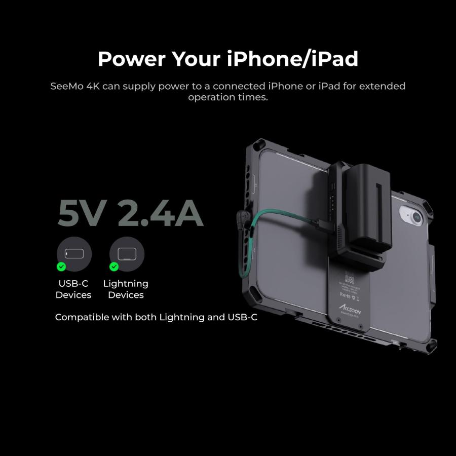 Accsoon UIT03 4K対応HDMI to iOS ビデオキャプチャーアダプター SeeMo