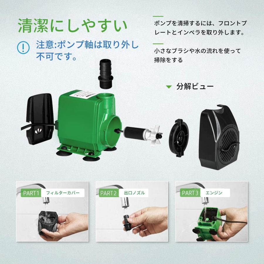 水中ポンプ 45W 吐出量3000L/H 110V 調整可能 最大揚程3M 静音設計