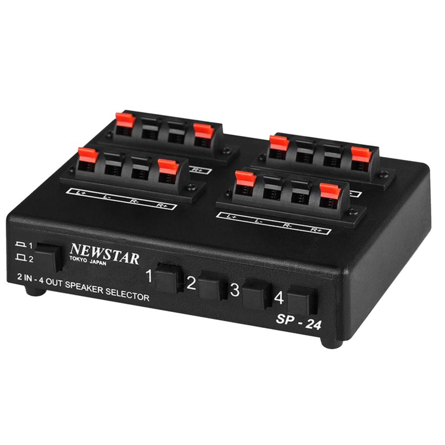 EdisonBrain スピーカーセレクター 2入力4出力 プッシュ式 切替機 電源