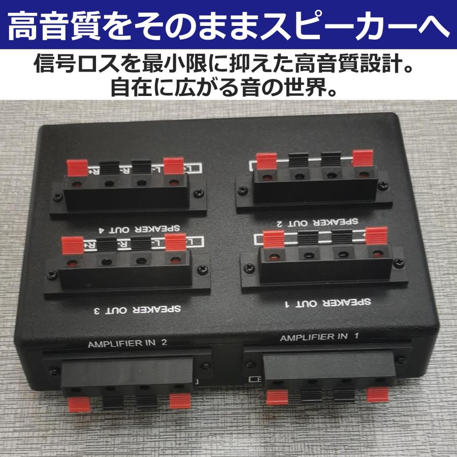EdisonBrain スピーカーセレクター 2入力4出力 プッシュ式 切替機 電源