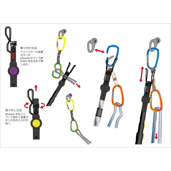 パモ フェニックス pamo pamostick専用プリクリップ用ギア クライミング リード phoenixクライミングショップグーフィー