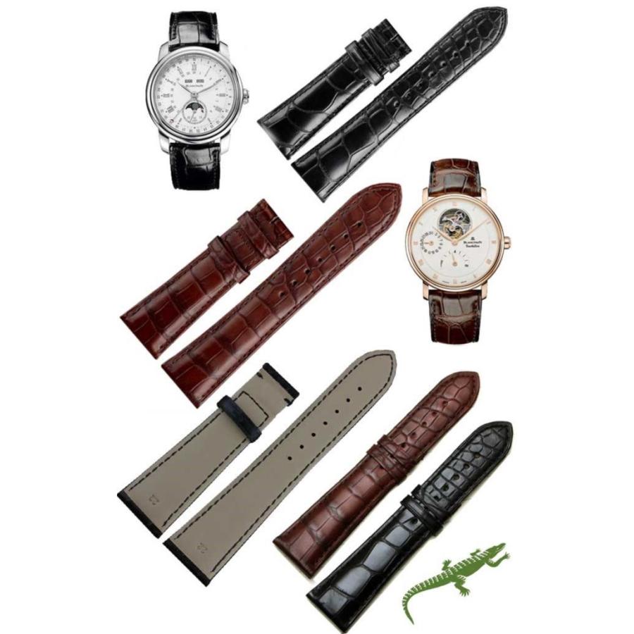 For Blancpain ブランパン 汎用ワニレザーベルト 受注生産品