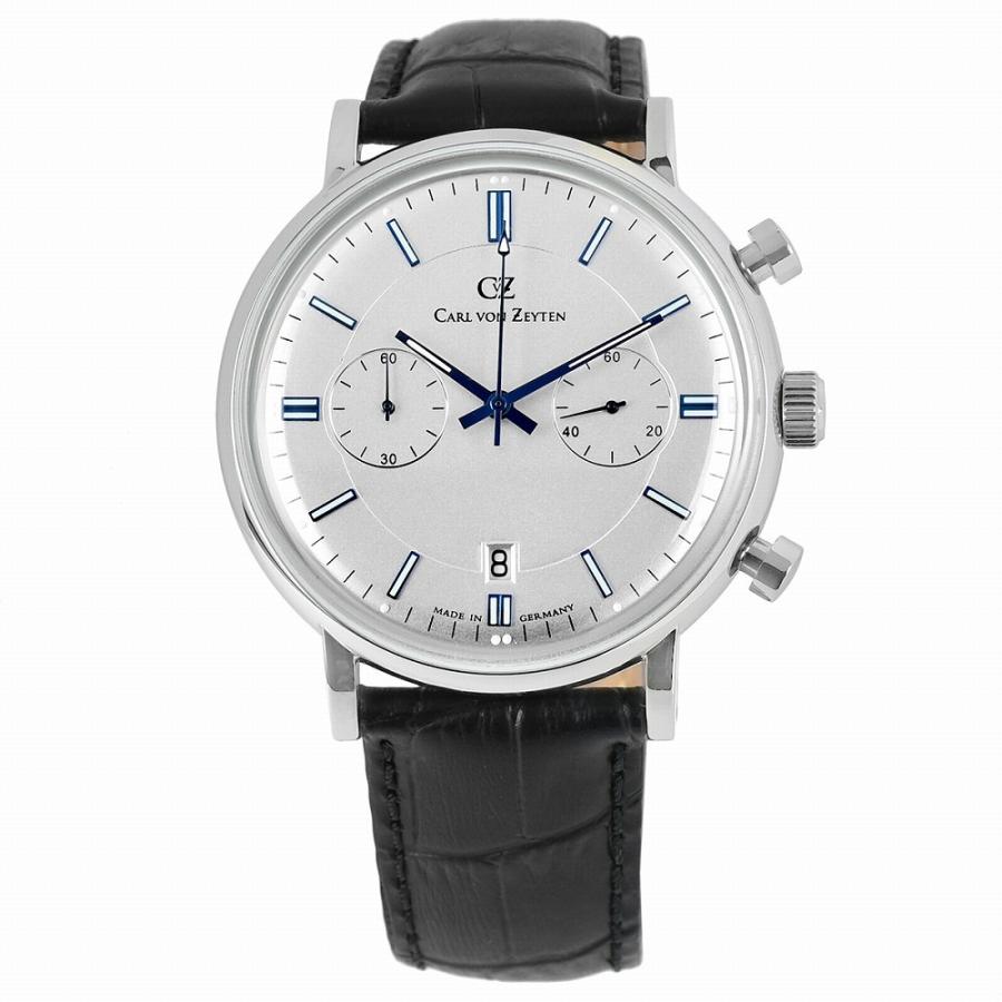 腕時計 メンズ 40代 クロノグラフ 電池式クォーツ ドイツ ブランド Carl von Zeyten カール・フォン・ツォイテン ケース幅:44mm 品番:CVZ0037WH｜googoods｜02