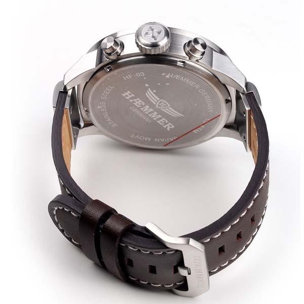 ヘンマー HAEMMER Chronograph Japan ムーブメント　HF-03 腕時計 メンズ 大型フェイス｜googoods｜02