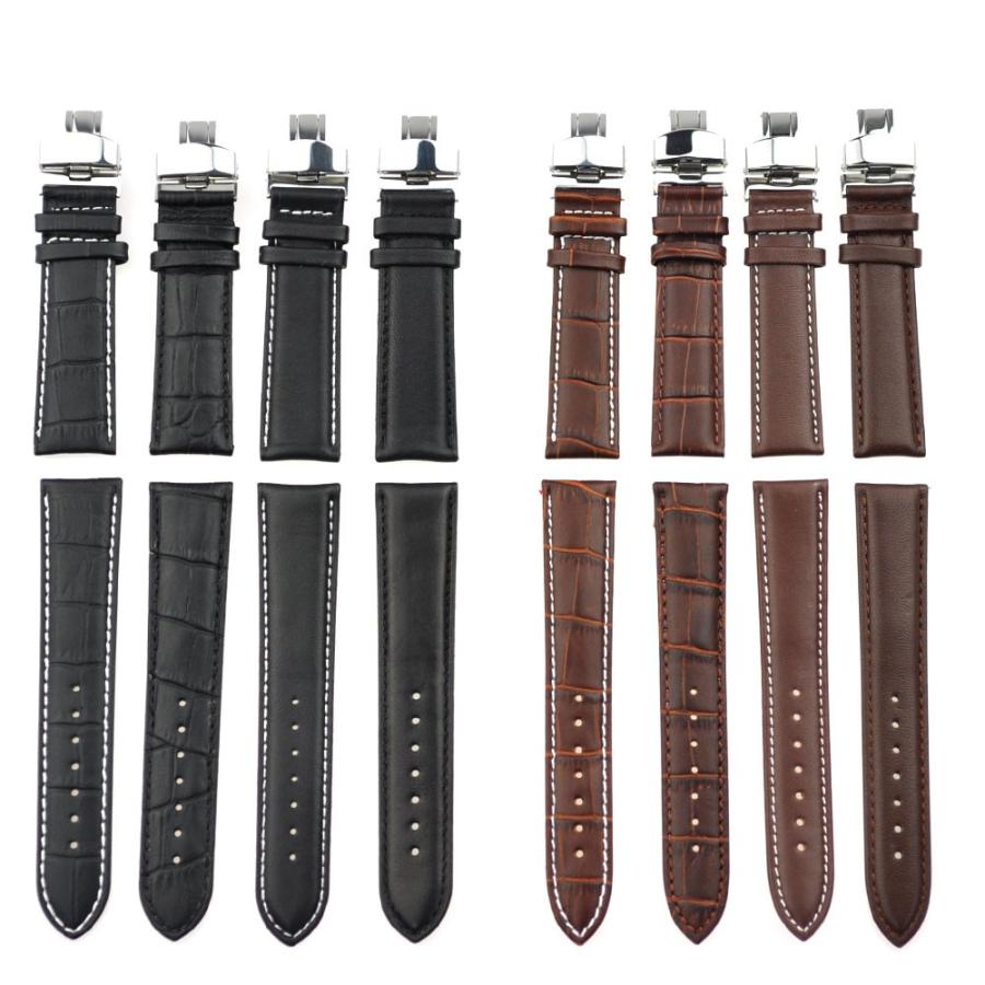 Dバックル付き汎用レザーベルト 革ベルト 18mm/19mm/20mm/21mm/22mm
