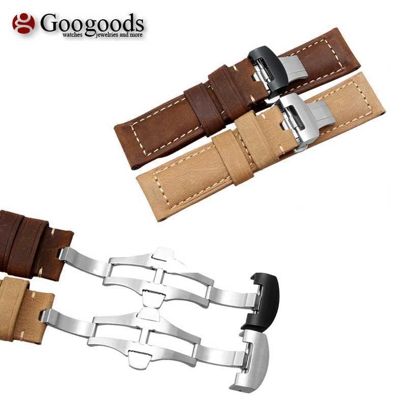 For PANERAI パネライ 幅22/24/26mm 時計バンド レザーベルト For PANERAI パネライ 幅22/24/26mm 時計バンド レザーベルト