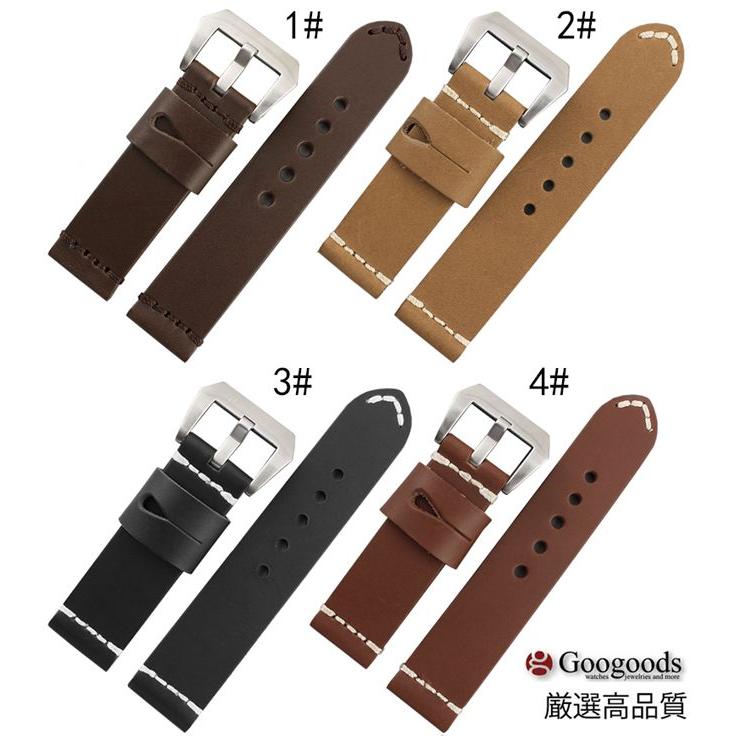 For PANERAI パネライ 幅24mm 時計バンド イタリアレザーベルト