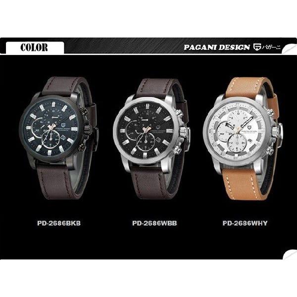 PAGANI DESIGN 3色から選べる クロノグラフ PD-2686 : Googoods