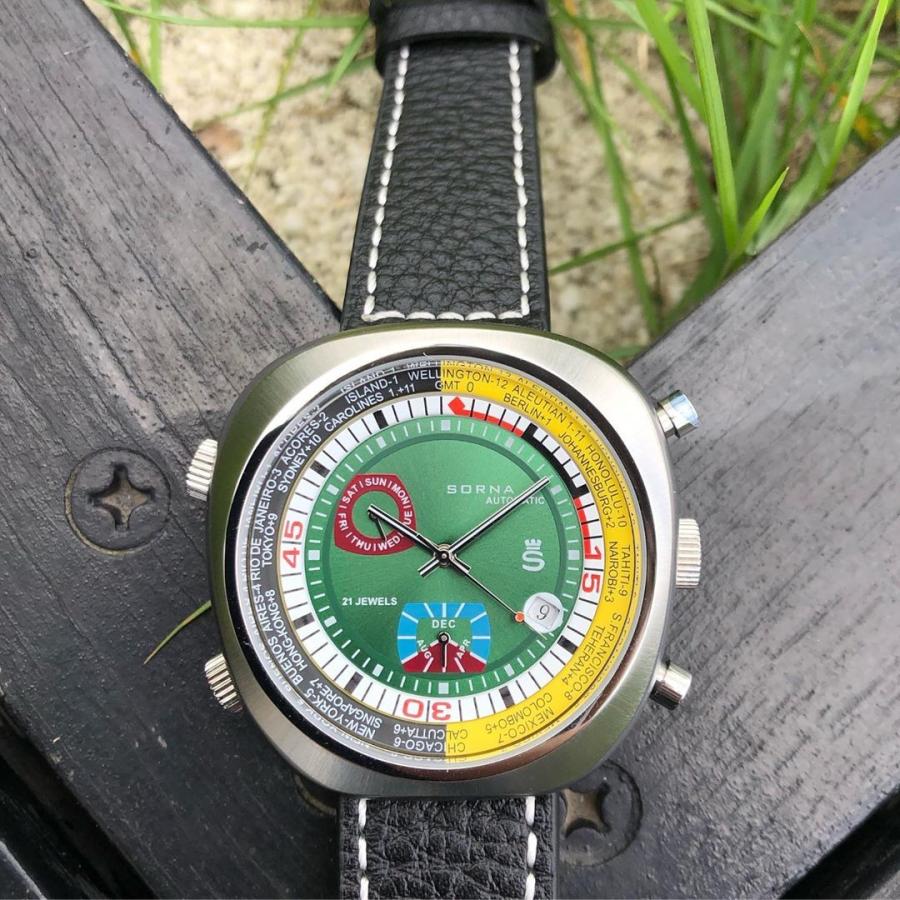 SORNA ソルナ 自動巻き 腕時計 メンズ 70年代の復刻モデル ビンテージ