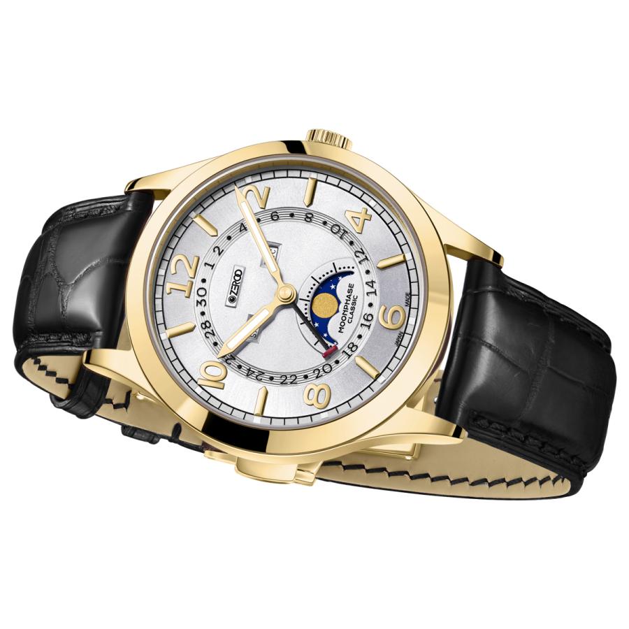 腕時計 メンズ 40代 ムーンフェイズ サファイアガラス 電池式