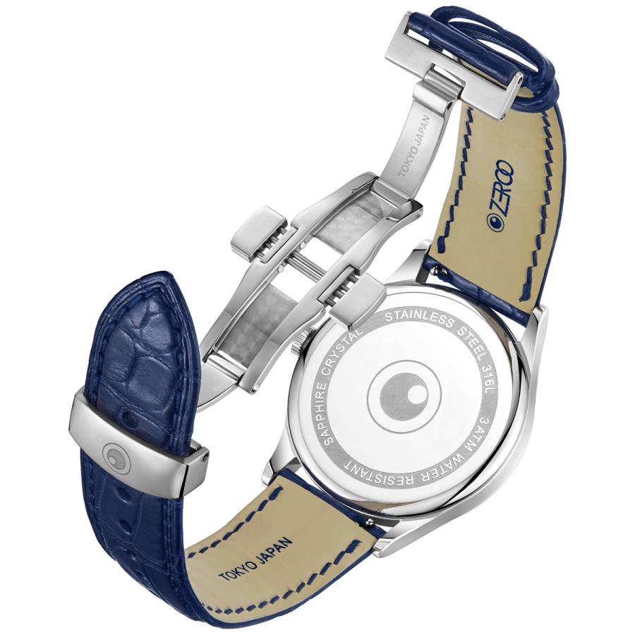 高評価続出！ 腕時計 メンズ 40代 ムーンフェイズ サファイアガラス 電池式クォーツ ケース幅:38mm 日本 ブランド ZEROO CLASSIC 品番:ZC002SBL 【K2958200451】(14850円)