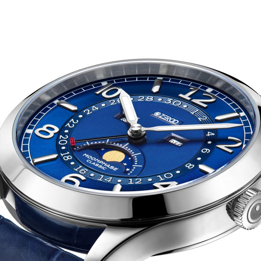 高評価続出！ 腕時計 メンズ 40代 ムーンフェイズ サファイアガラス 電池式クォーツ ケース幅:38mm 日本 ブランド ZEROO CLASSIC 品番:ZC002SBL 【K2958200451】(14850円)