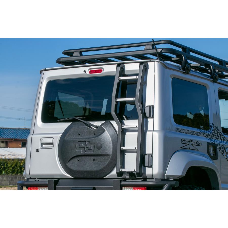 ■超美品！！ジムニー JB64☆リアラダー☆アルミ製☆結晶塗装☆送料サービス■ ジムニー JB64 シエラ JB74 リアラダー ラダー 梯子 ハシゴ