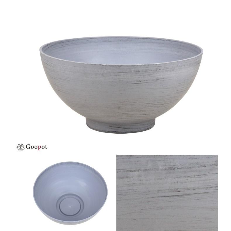 睡蓮鉢 メダカ鉢 鉢底穴無 アンティーク レジン 割れにくい 未使用品 灰黒系 40cm ポット