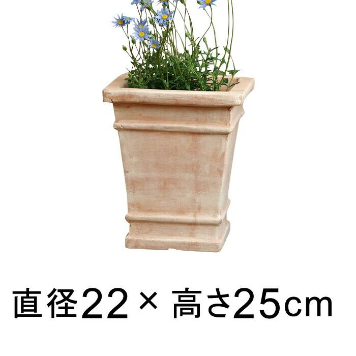植木鉢 おしゃれ 横線入り角深型 素焼き鉢 テラコッタ 小 22cm Rv0537s 植木鉢 鉢カバー専門店グーポット 通販 Yahoo ショッピング