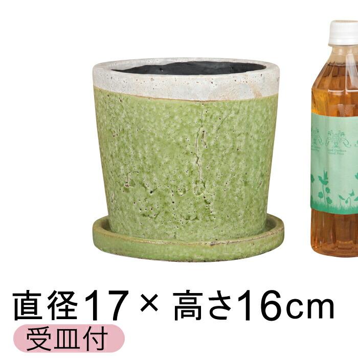クレイパ 植木鉢 おしゃれ 17 5cm 鶯 貫入釉薬 受皿付 Sh2 06u 植木鉢 鉢カバー専門店グーポット 通販 Yahoo ショッピング