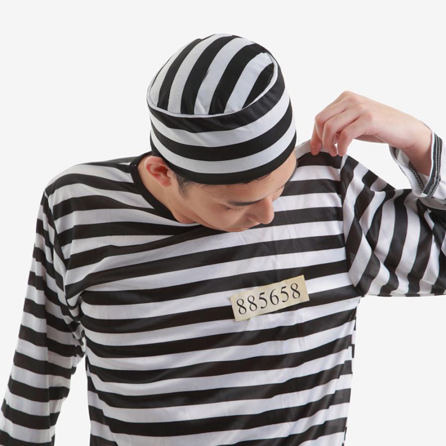 囚人服 コスプレ メンズ 長袖 囚人 男 ハロウィン 仮装 コスチューム