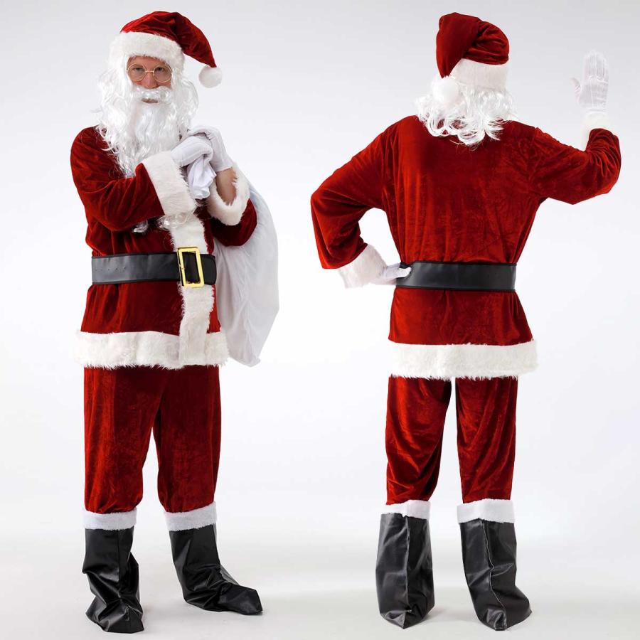 10点セット】サンタクロース 衣装 男性 サンタ コスプレ メンズ 大人