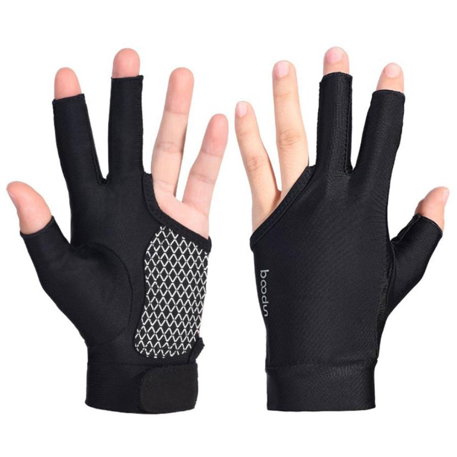 ビリヤード手袋  グローブ 3本指 男女兼用 両手 伸縮