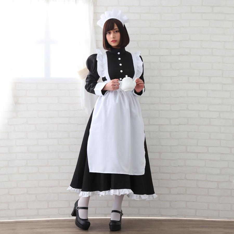 メイド服 コスプレ 長袖 ロング クラシック 可愛い メイド エプロン カチューシャ 衣装 黒 コスチューム ハロウィン 仮装 C955 いいひ Yahoo ショッピング店 通販 Yahoo ショッピング