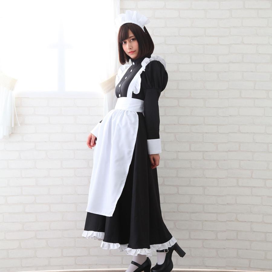 メイド服 コスプレ 長袖 ロング クラシック 可愛い メイド エプロン カチューシャ 衣装 黒 コスチューム ハロウィン 仮装 C955 いいひ Yahoo ショッピング店 通販 Yahoo ショッピング